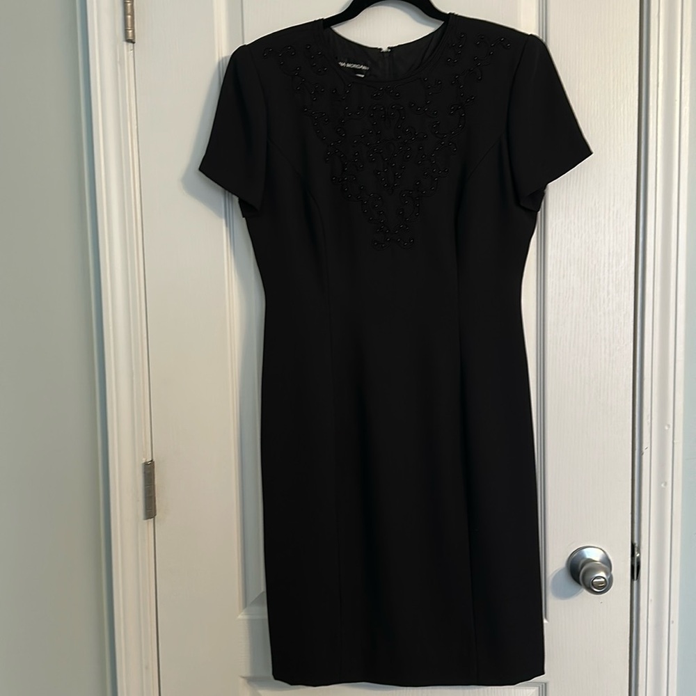 Donna Morgan Little Black Dress LBD with Elegant Beading